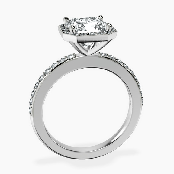 Platinum Lumina Halo Lab Diamond Eternity Ring side right image one