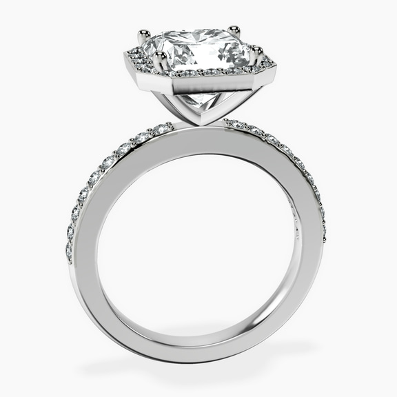 Platinum Lumina Halo Lab Diamond Eternity Ring side right image one