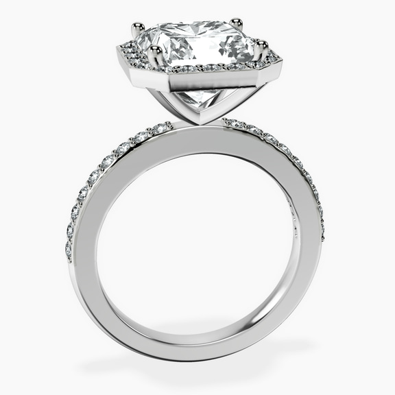 Platinum Lumina Halo Lab Diamond Eternity Ring side right image one