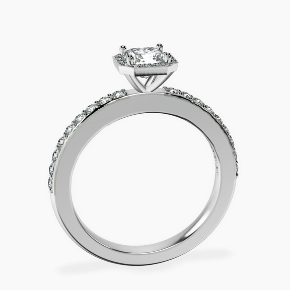 Platinum Lumina Halo Lab Diamond Eternity Ring side right image one