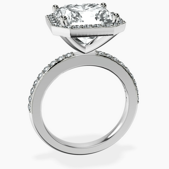 Platinum Lumina Halo Lab Diamond Eternity Ring side right image one