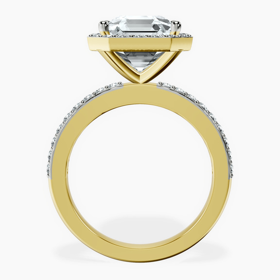 18kt Yellow Gold Lumina Halo Lab Diamond Eternity Ring side right image one