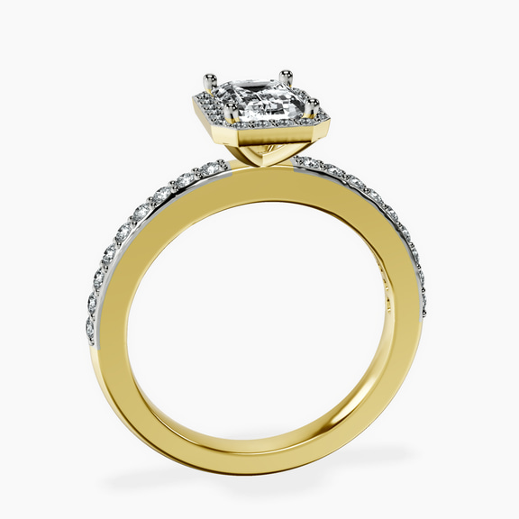10kt Yellow Gold Lumina Halo Lab Diamond Eternity Ring side right image one