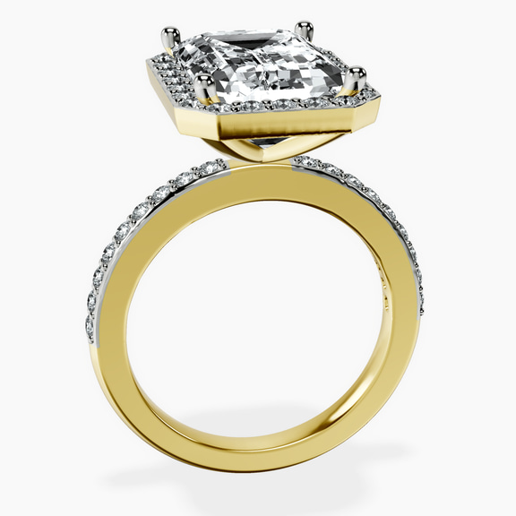 10kt Yellow Gold Lumina Halo Lab Diamond Eternity Ring side right image one