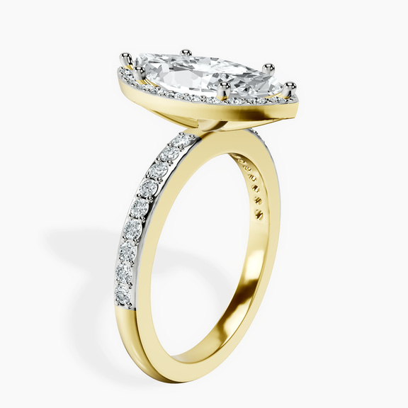 18kt Yellow Gold Lumina Halo Lab Diamond Eternity Ring standing product image one