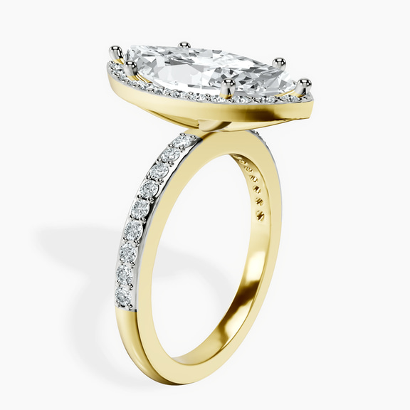 10kt Yellow Gold Lumina Halo Lab Diamond Eternity Ring standing product image one