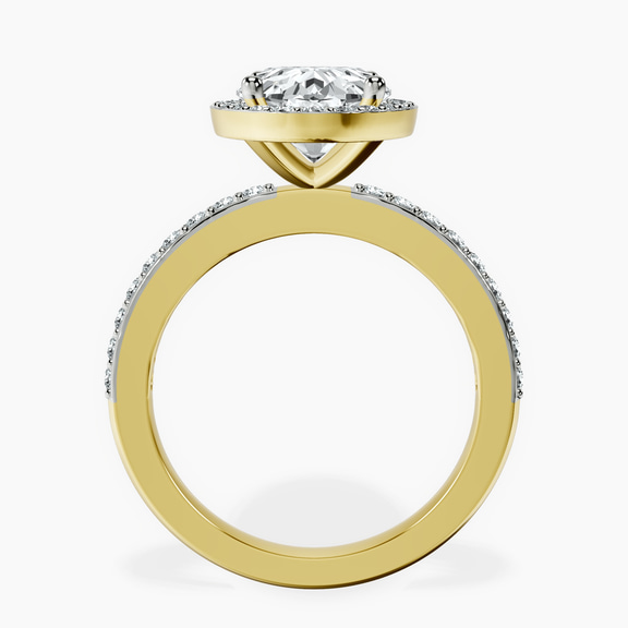 10kt Yellow Gold Lumina Halo Lab Diamond Eternity Ring side right image one