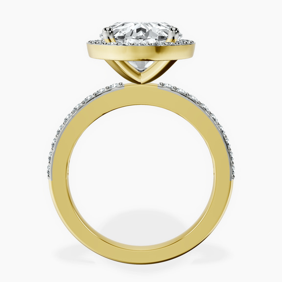18kt Yellow Gold Lumina Halo Lab Diamond Eternity Ring side right image one