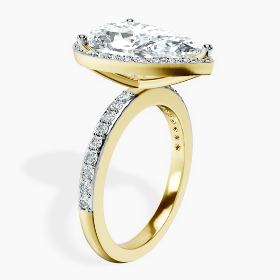 14kt Yellow Gold Lumina Halo Lab Diamond Eternity Ring standing product image one