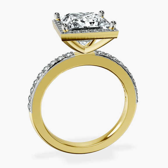 14kt Yellow Gold Lumina Halo Lab Diamond Eternity Ring side right image one
