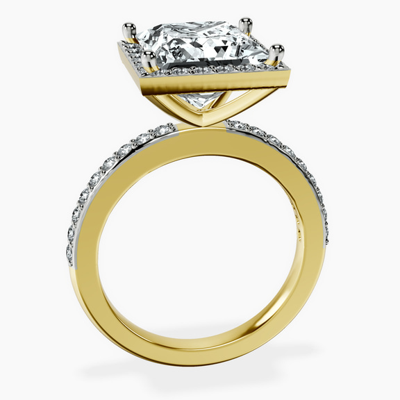 14kt Yellow Gold Lumina Halo Lab Diamond Eternity Ring side right image one