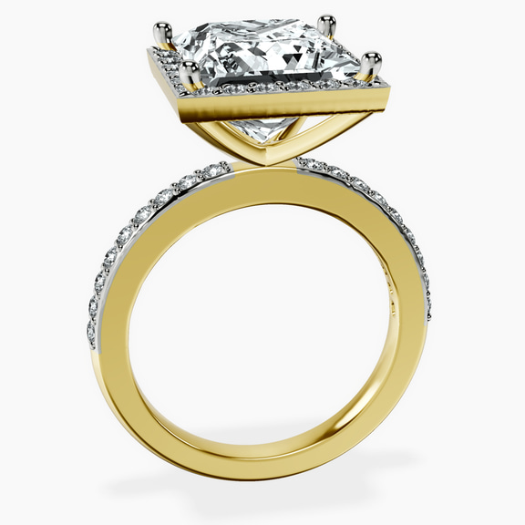 10kt Yellow Gold Lumina Halo Lab Diamond Eternity Ring side right image one