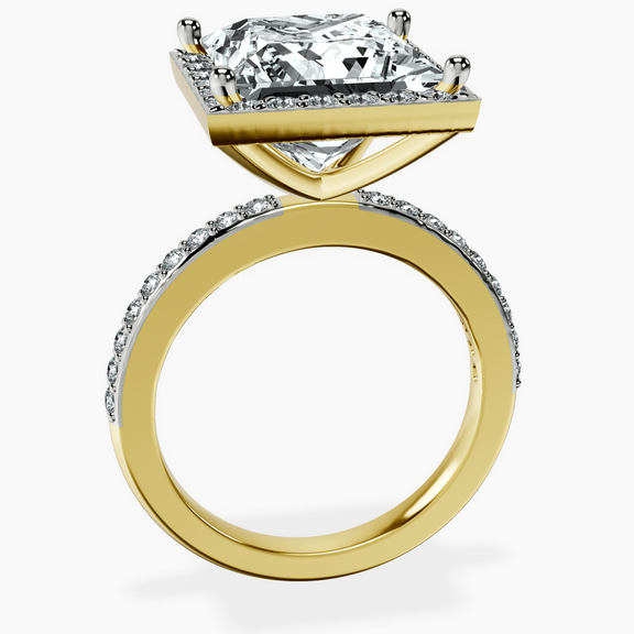 14kt Yellow Gold Lumina Halo Lab Diamond Eternity Ring side right image one