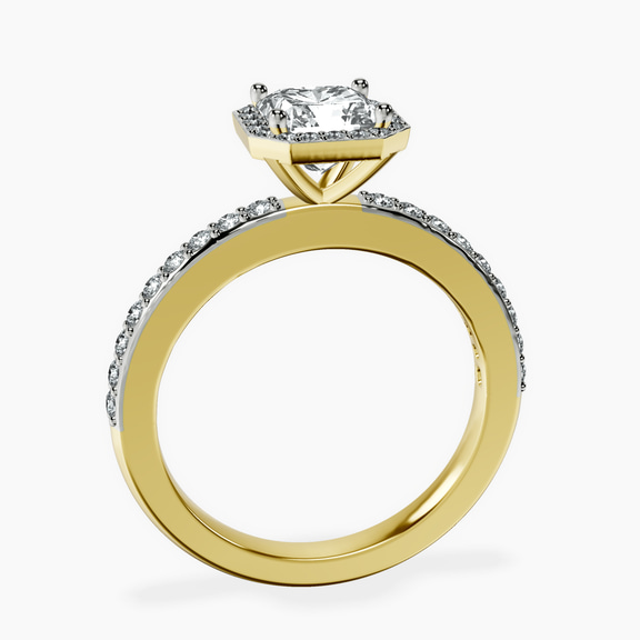 10kt Yellow Gold Lumina Halo Lab Diamond Eternity Ring side right image one