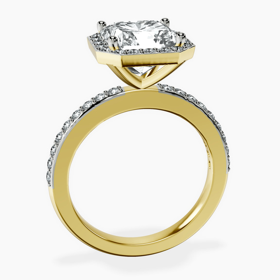 10kt Yellow Gold Lumina Halo Lab Diamond Eternity Ring side right image one