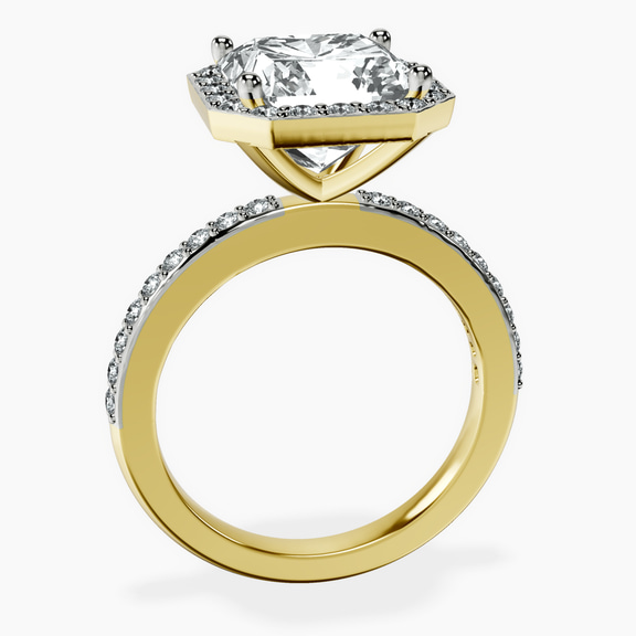 14kt Yellow Gold Lumina Halo Lab Diamond Eternity Ring side right image one