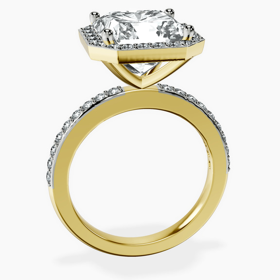 10kt Yellow Gold Lumina Halo Lab Diamond Eternity Ring side right image one