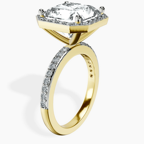 14kt Yellow Gold Lumina Halo Lab Diamond Eternity Ring standing product image one