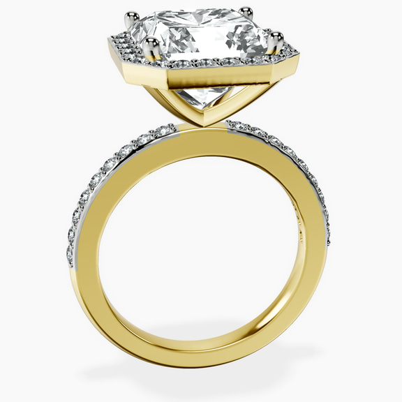 14kt Yellow Gold Lumina Halo Lab Diamond Eternity Ring side right image one