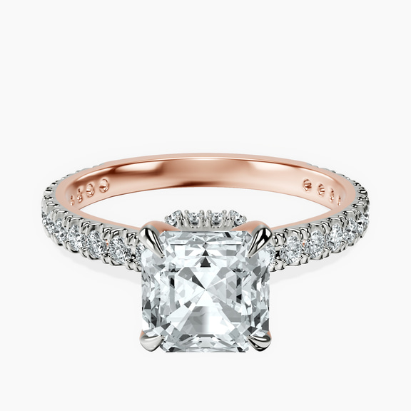 10kt Rose Gold Chrissy Teigen Secret Halo Lab Diamond Ring front image