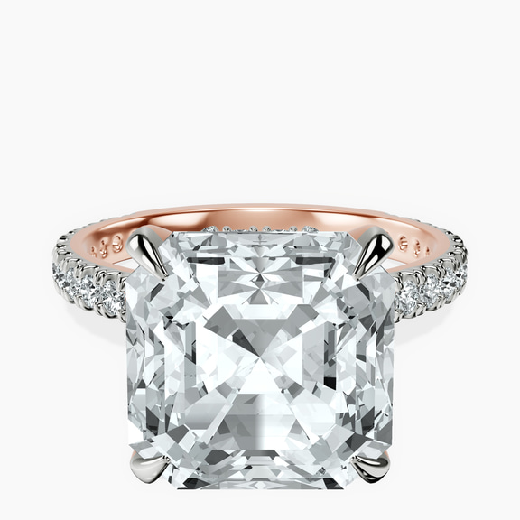 18kt Rose Gold Myra Secret Halo Lab Diamond Ring front image