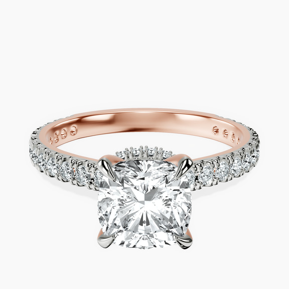 14kt Rose Gold Chrissy Teigen Secret Halo Lab Diamond Ring front image