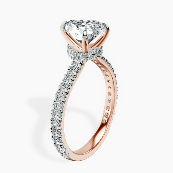 18kt Rose Gold Chrissy Teigen Secret Halo Lab Diamond Ring standing product image one
