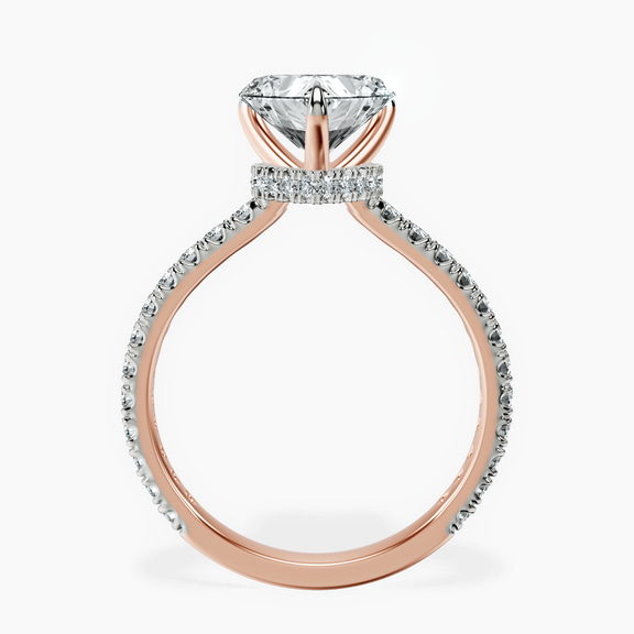 18kt Rose Gold Chrissy Teigen Secret Halo Lab Diamond Ring side right image one