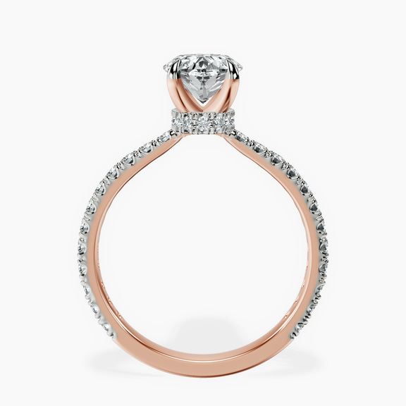 14kt Rose Gold Chrissy Teigen Secret Halo Lab Diamond Ring side right image one