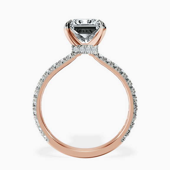 18kt Rose Gold Chrissy Teigen Secret Halo Lab Diamond Ring side right image one