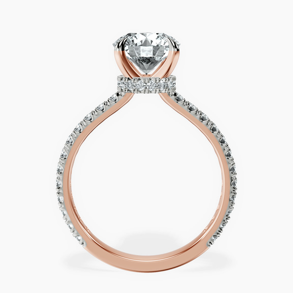 10kt Rose Gold Chrissy Teigen Secret Halo Lab Diamond Ring side right image one