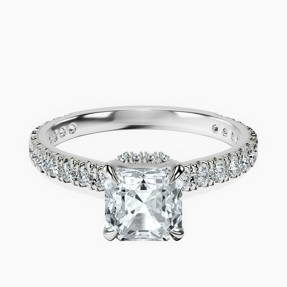 Platinum Myra Secret Halo Lab Diamond Ring front image