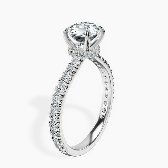 Platinum Myra Secret Halo Lab Diamond Ring standing product image one