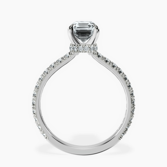 Platinum Myra Secret Halo Lab Diamond Ring side right image one