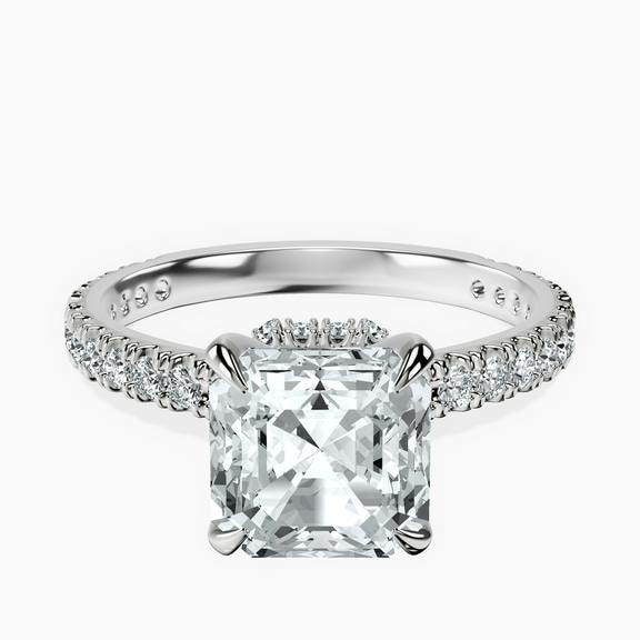 Platinum Myra Secret Halo Lab Diamond Ring front image