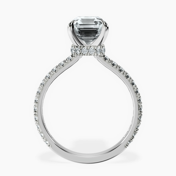 Platinum Myra Secret Halo Lab Diamond Ring side right image one