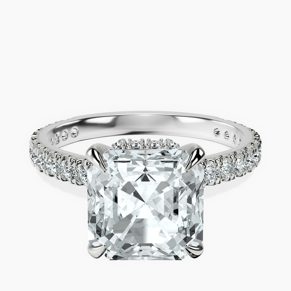 Platinum Myra Secret Halo Lab Diamond Ring front image