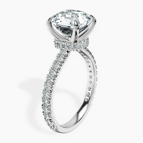 Platinum Myra Secret Halo Lab Diamond Ring standing product image one
