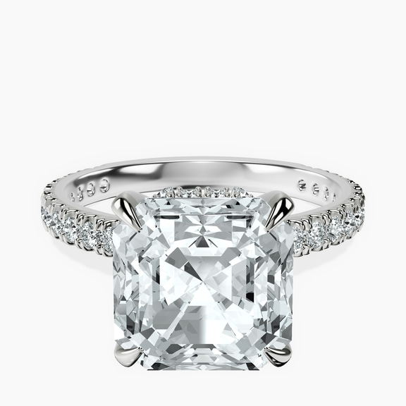 Platinum Myra Secret Halo Lab Diamond Ring front image