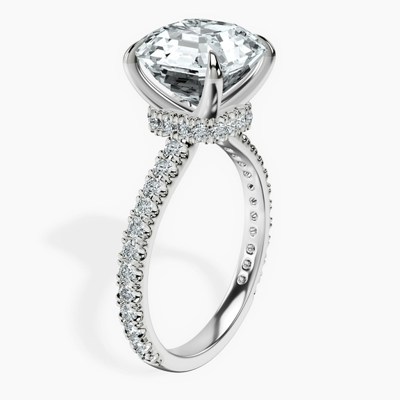 Platinum Myra Secret Halo Lab Diamond Ring standing product image one