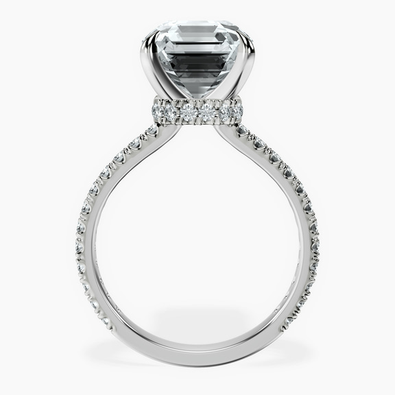 Platinum Myra Secret Halo Lab Diamond Ring side right image one