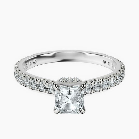 Platinum Myra Secret Halo Lab Diamond Ring front image