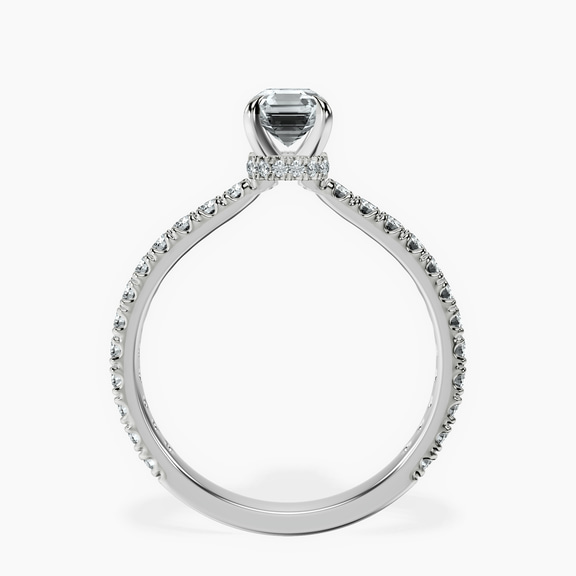 Platinum Myra Secret Halo Lab Diamond Ring side right image one