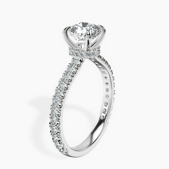 Platinum Myra Secret Halo Lab Diamond Ring standing product image one