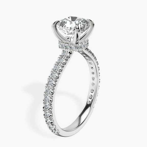 Platinum Chrissy Teigen Secret Halo Lab Diamond Ring standing product image one