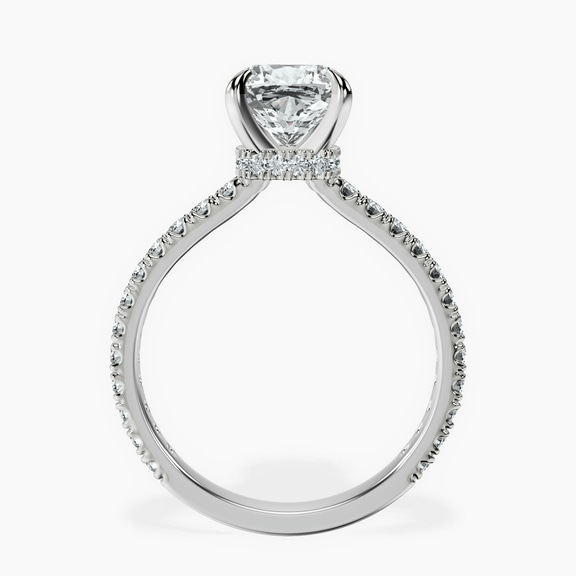 Platinum Chrissy Teigen Secret Halo Lab Diamond Ring side right image one