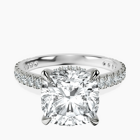 Platinum Myra Secret Halo Lab Diamond Ring front image