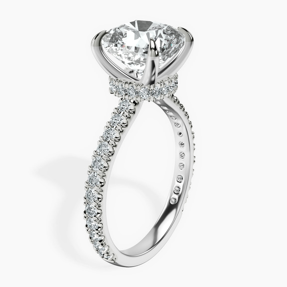 Platinum Myra Secret Halo Lab Diamond Ring standing product image one