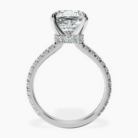 Platinum Myra Secret Halo Lab Diamond Ring side right image one