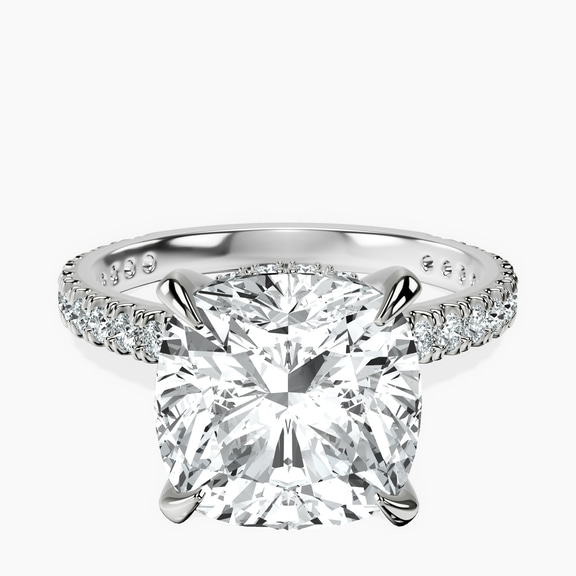 Platinum Myra Secret Halo Lab Diamond Ring front image